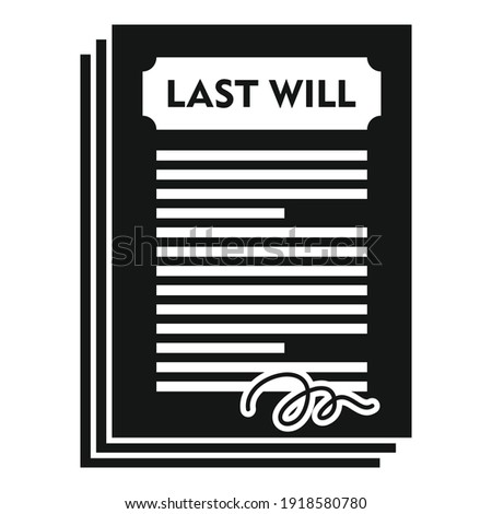 Notary last will icon. Simple illustration of notary last will vector icon for web design isolated on white background