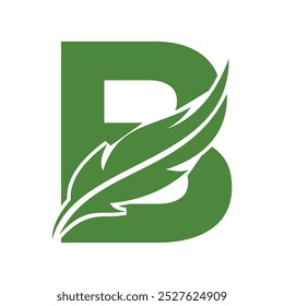 Notary Logo combine with letter B vector template