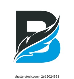Notary Logo combine with letter B vector template