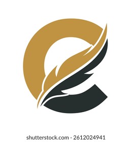 Notary Logo combine with letter C vector template