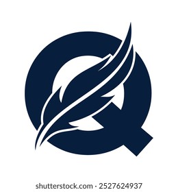 Notary Logo combine with letter Q vector template