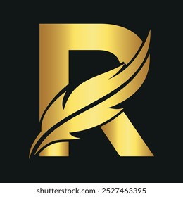 Logotipo do notário combinado com a letra R modelo de vetor
