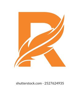 Notary Logo combine with letter R vector template