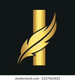 Notary Logo combine with letter I vector template