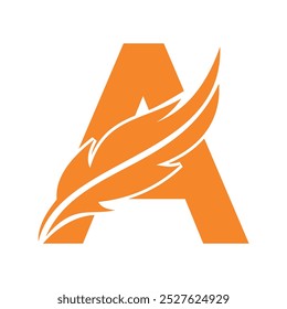 Logotipo del notario combinado con la letra A Plantilla del Vector