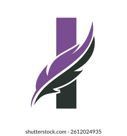 Notary Logo combine with letter I vector template