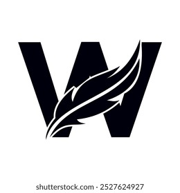 Logotipo do notário combinado com o modelo de vetor da letra W