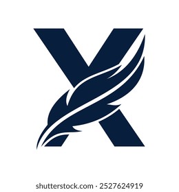 Notary Logo combine with letter X vector template