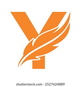 Notary Logo combine with letter Y vector template