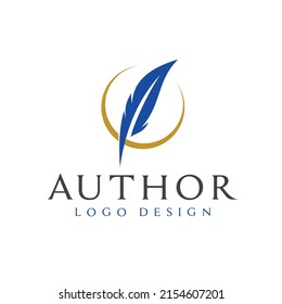 diseño del logo notario. Ilustración vectorial de la pluma. plantilla de icono vintage de diseño de logotipo vectorial
