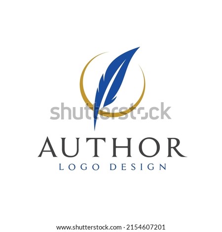notary logo design. Vector illustration of feather. vintage logo design vector icon template
