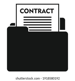 Symbol für Notar-E-Mail-Vertrag. Einfache Illustration von Notar-E-Mail-Vertrag, Vektorsymbol für Webdesign einzeln auf weißem Hintergrund
