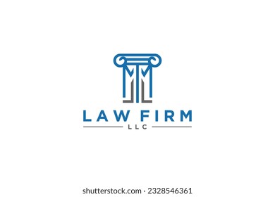 Notary Public law firm logo design pillar legal icon symbol