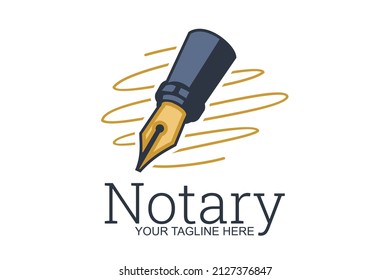 Notary Public Logo Vector Illustration. Suitable For Notary Public Firm And Lawfirm Logo.