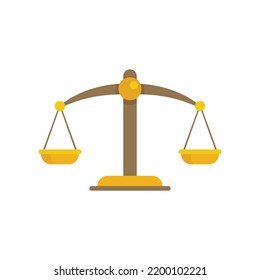 Notary scales icon. Flat illustration of notary scales vector icon isolated on white background