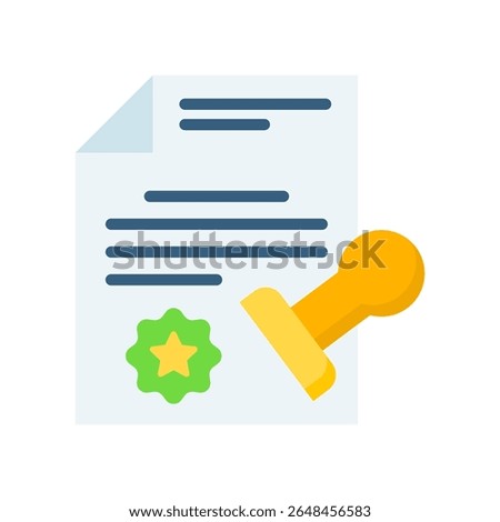 Notary Seal Icon Flat Vector Illustration