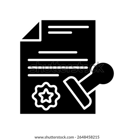 Notary Seal Icon Glyph Vector Illustration