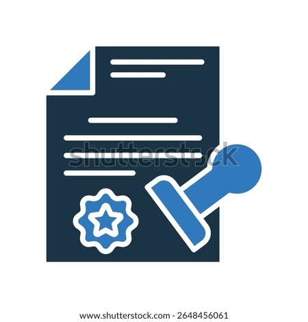 Notary Seal Icon Mixed Vector Illustration