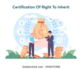 Notary service concept. Certification of a right to inherit. Professional lawyer