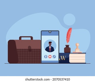 notary services in smartphone icons