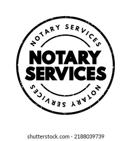 Notary Services text stamp, concept background