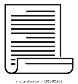 Notary testament icon. Outline notary testament vector icon for web design isolated on white background