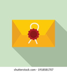 Notary testament letter icon. Flat illustration of notary testament letter vector icon for web design