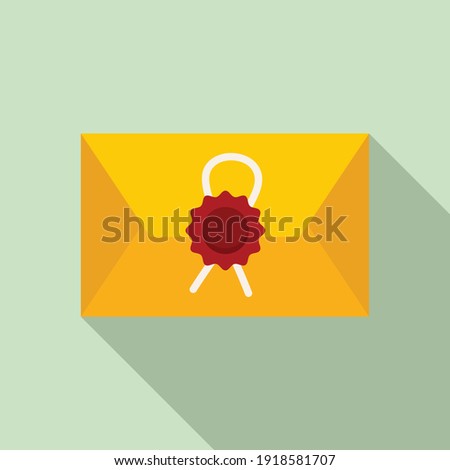 Notary testament letter icon. Flat illustration of notary testament letter vector icon for web design
