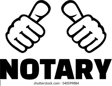 Notary with thumbs. T-Shirt design