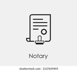 Notary vector icon. Editable stroke. Symbol in Line Art Style for Design, Presentation, Website or Apps Elements, Logo. Pixel vector graphics - Vector