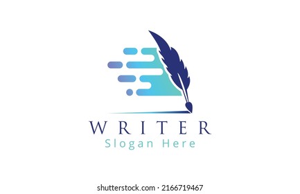 Notary writer logo with quill vector