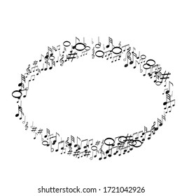 Notation melody record classic concept. Notation melody record clip art.  Music staff. Mensural musical notation.