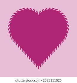 Notch edge bursting pink love heart. A heart-shaped symbol with notched edges. Isolated on a pale background.