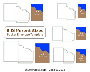 Notched Pocket Envelope Dieline Template