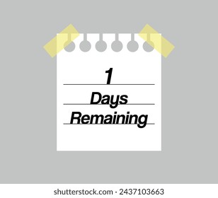 Note 1 days remaining. Paper reminder for remaining days.