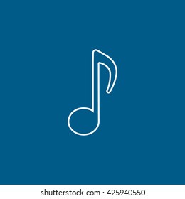 Note 8 Flat Icon On Blue Background