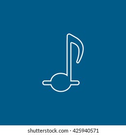 Note 8 Flat Icon On Blue Background