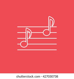 Note 8 Icon On Red Background