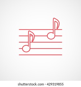 Note 8 Red Icon On White Background