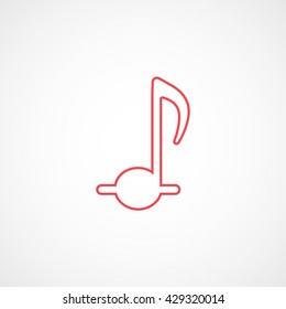 Note 8 Red Icon On White Background