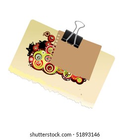 note with abstract design