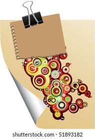 note with abstract design