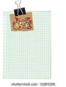 note with abstract design