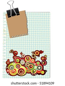 note with abstract design