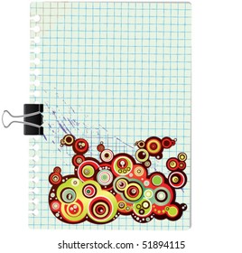 note with abstract design