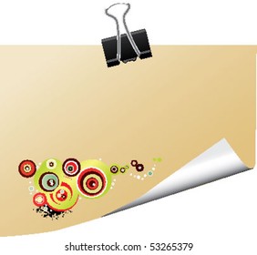 note with abstract design