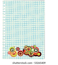 note with abstract design