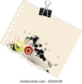 note with abstract design