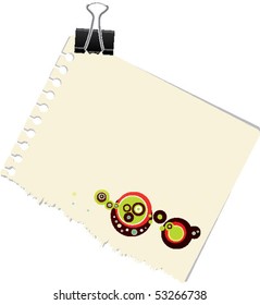 note with abstract grunge design