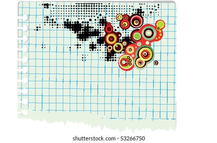 note with abstract grunge design